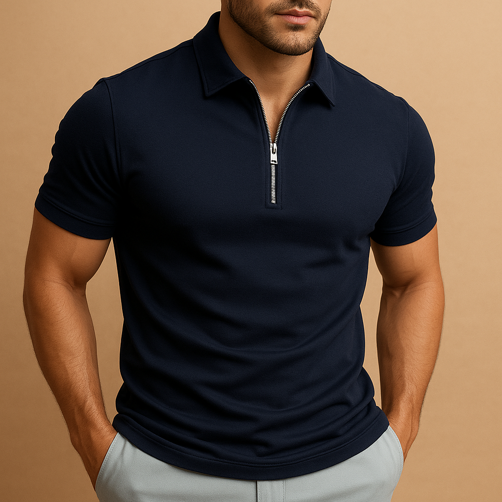 Men's Narrow-Cut Fit Zip Polo Shirt – view 6