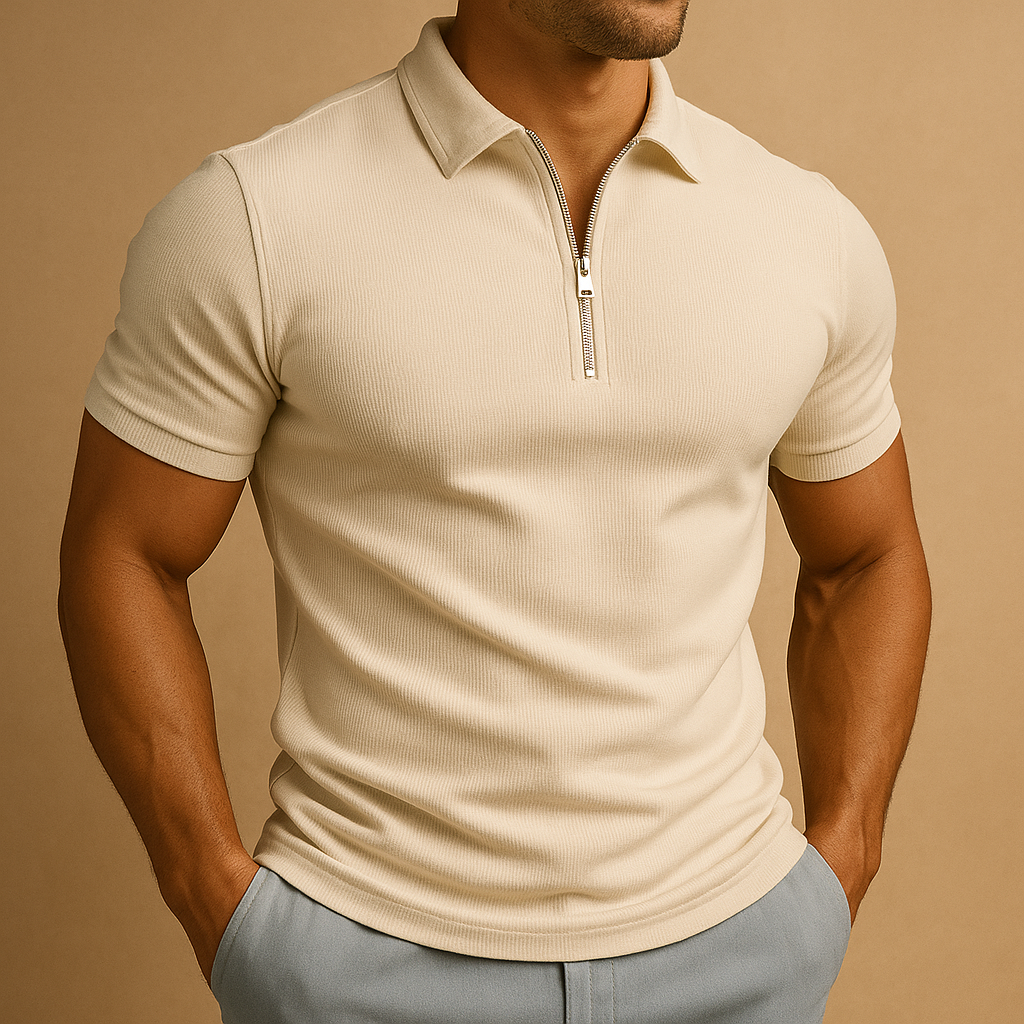 Men's Narrow-Cut Fit Zip Polo Shirt – view 7