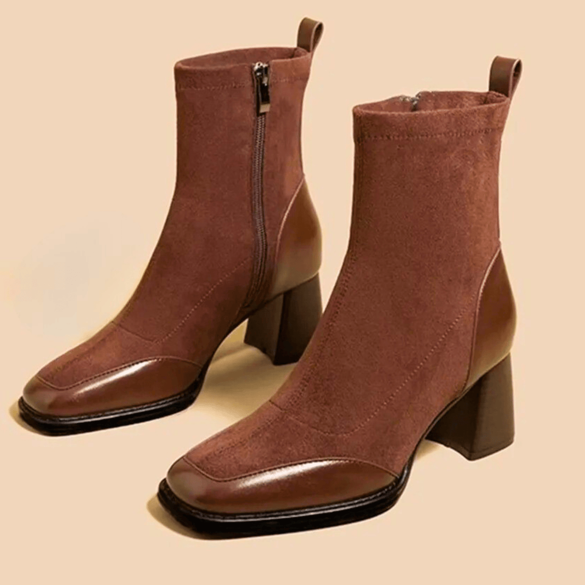 Women's Timeless Block-Heel Booties – Classic Brown