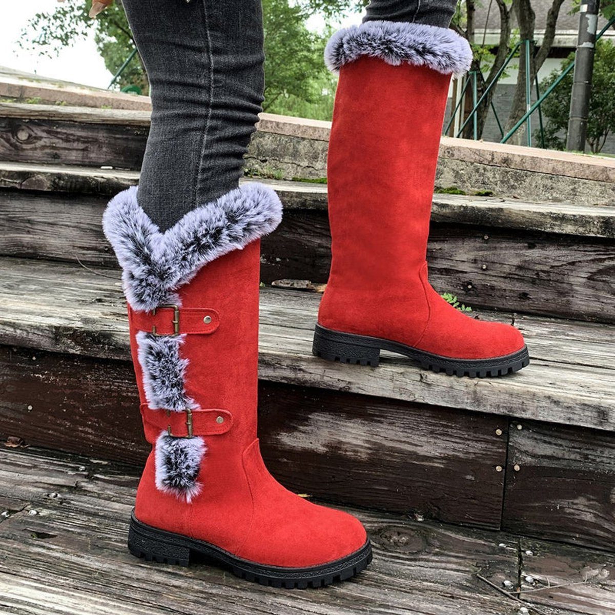Women's Faux Suede-Finish Knee High Boots – view 2