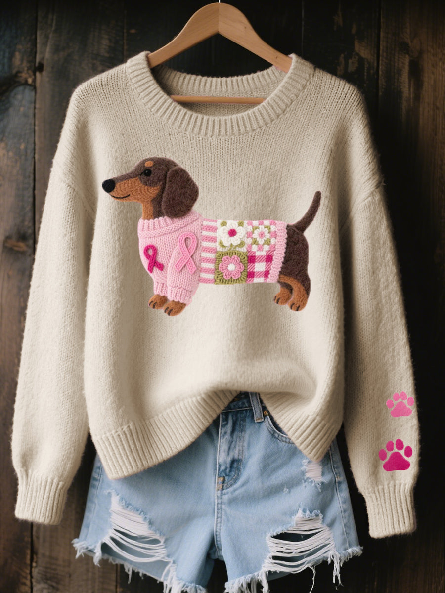 Women's Dachshund Graphic Knit Pullover – view 5