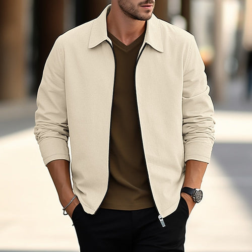 Men's Light-Weight Lapel Overshirt Jacket – Khaki