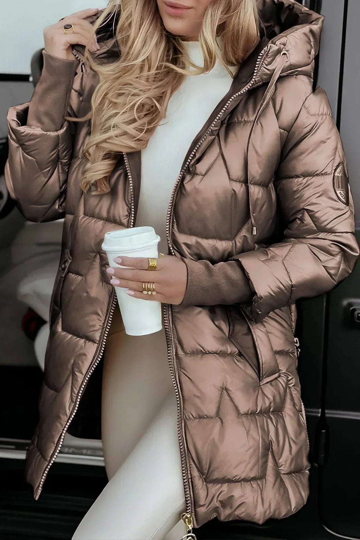 Women's Fitted Thermal-Lined Cold-Weather Coat – view 2