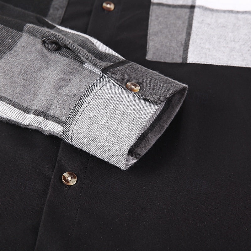 Men's Patchwork Contrast-Panel Shirt Jacket for Weekends – view 3