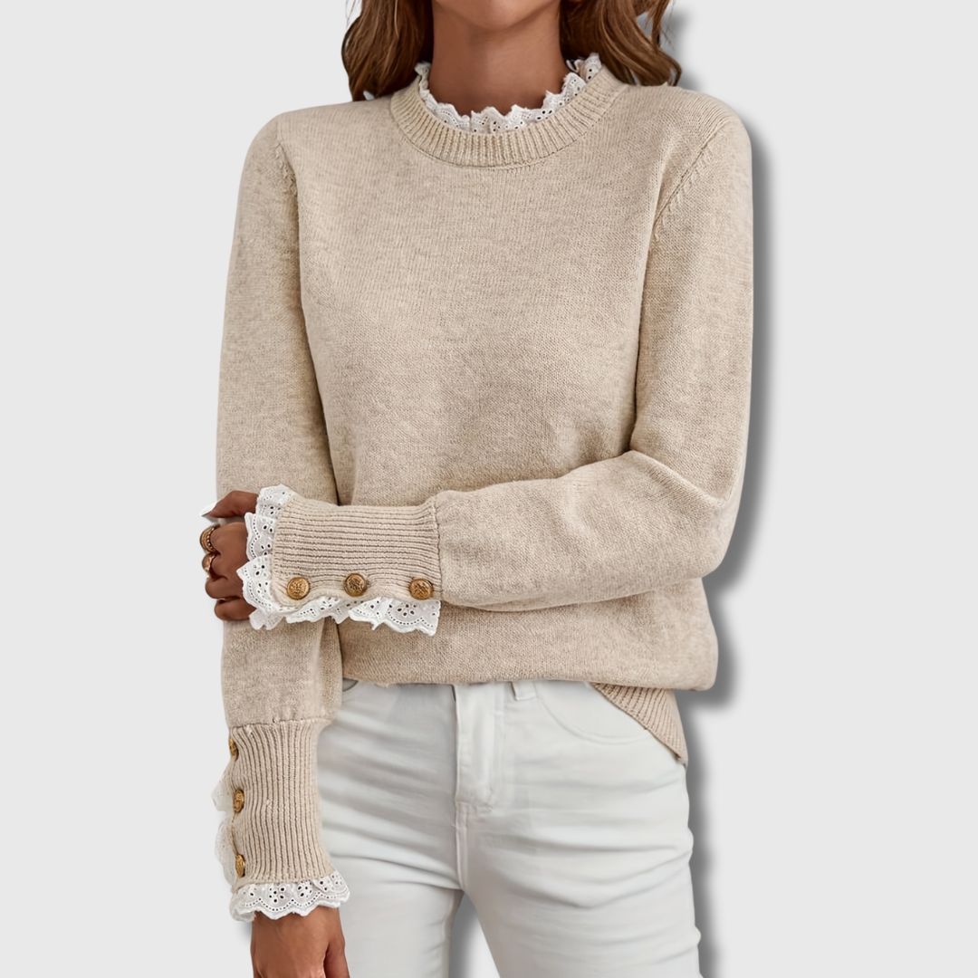 Women's Lace-Detail Trim Knit Pullover – view 1