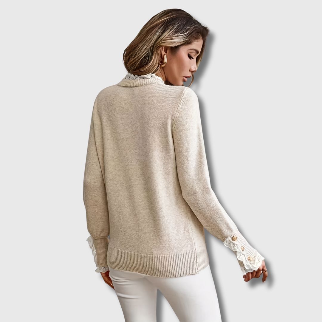 Women's Lace-Detail Trim Knit Pullover – view 2