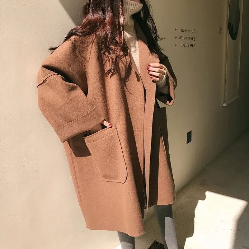 Women's Loose-Fit Wool Blend Trench Coat – view 3