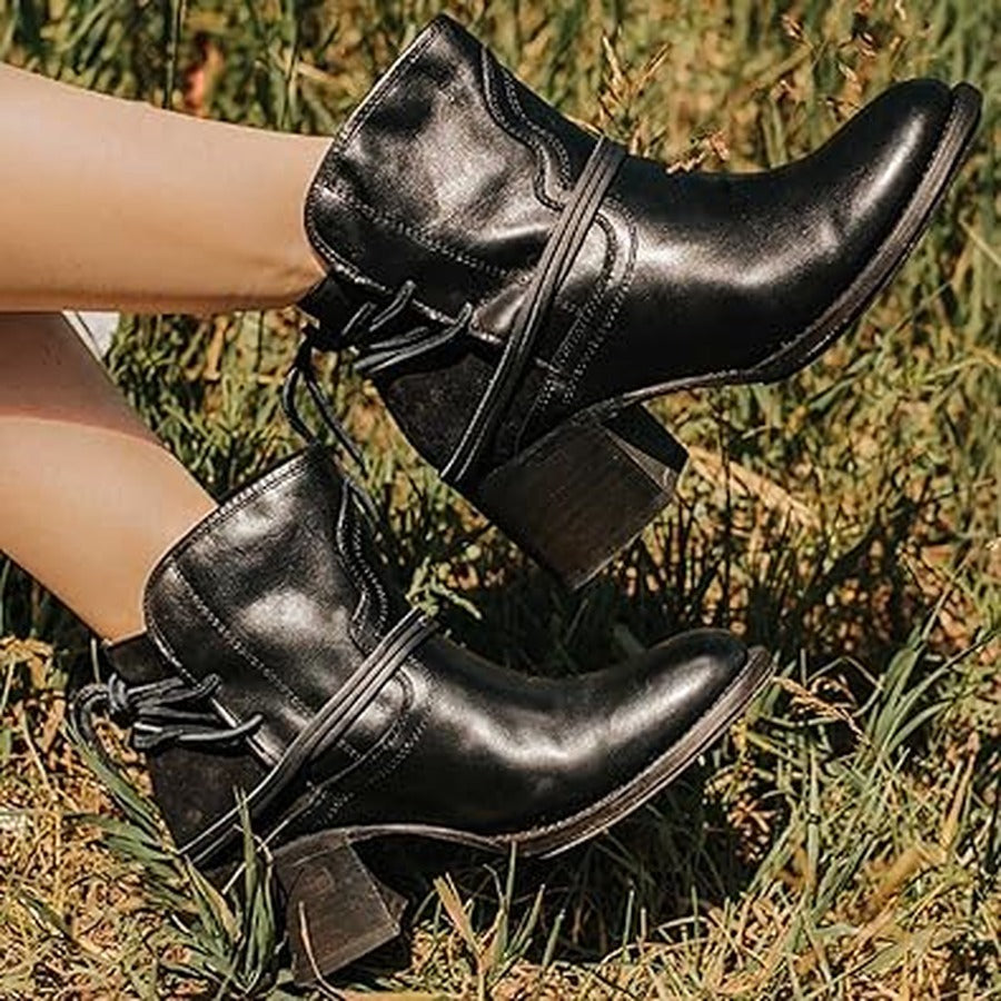 Women's Western Laced Block-Heel Booties – view 4