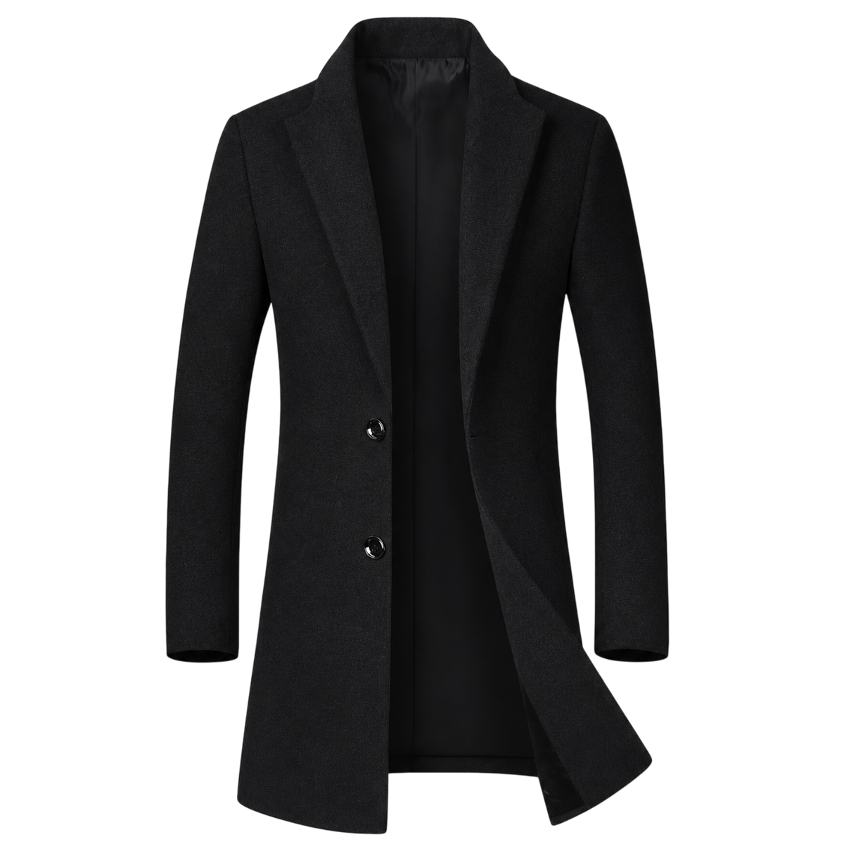 Men's Mid-Length Straight-Cut Tweed Overcoat for Everyday Wear – view 3