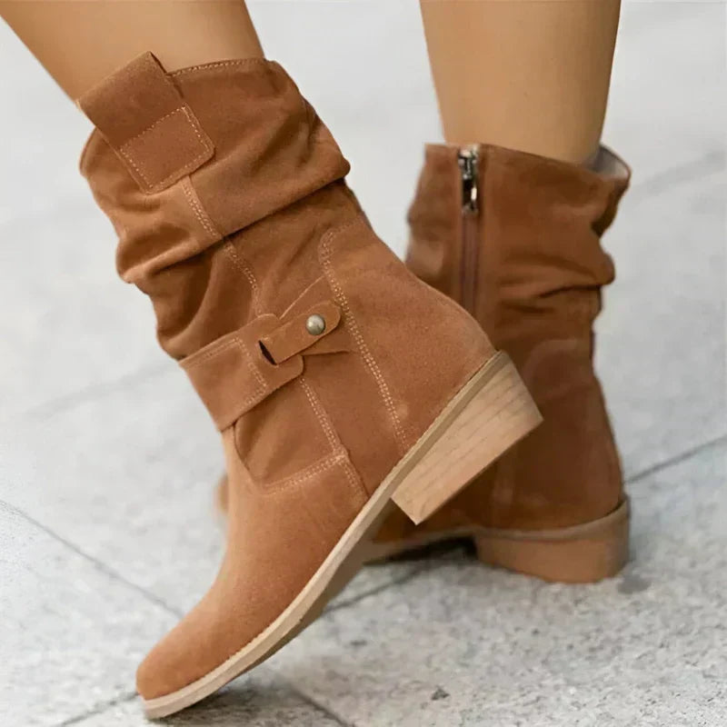 Women's Support Faux-Suede Boots – Brown