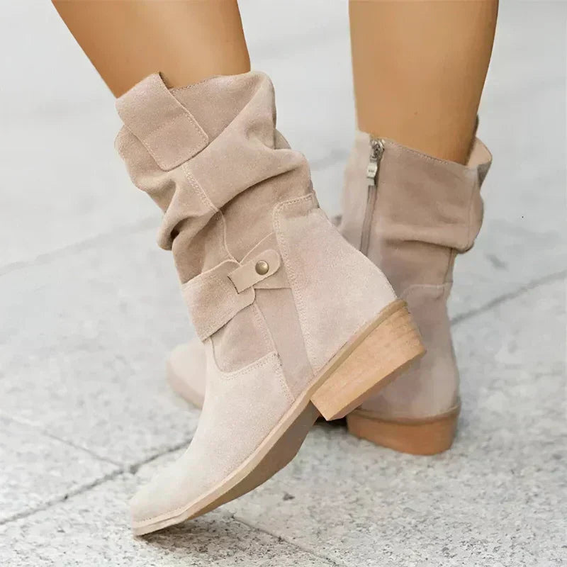 Women's Support Faux-Suede Boots – Beige