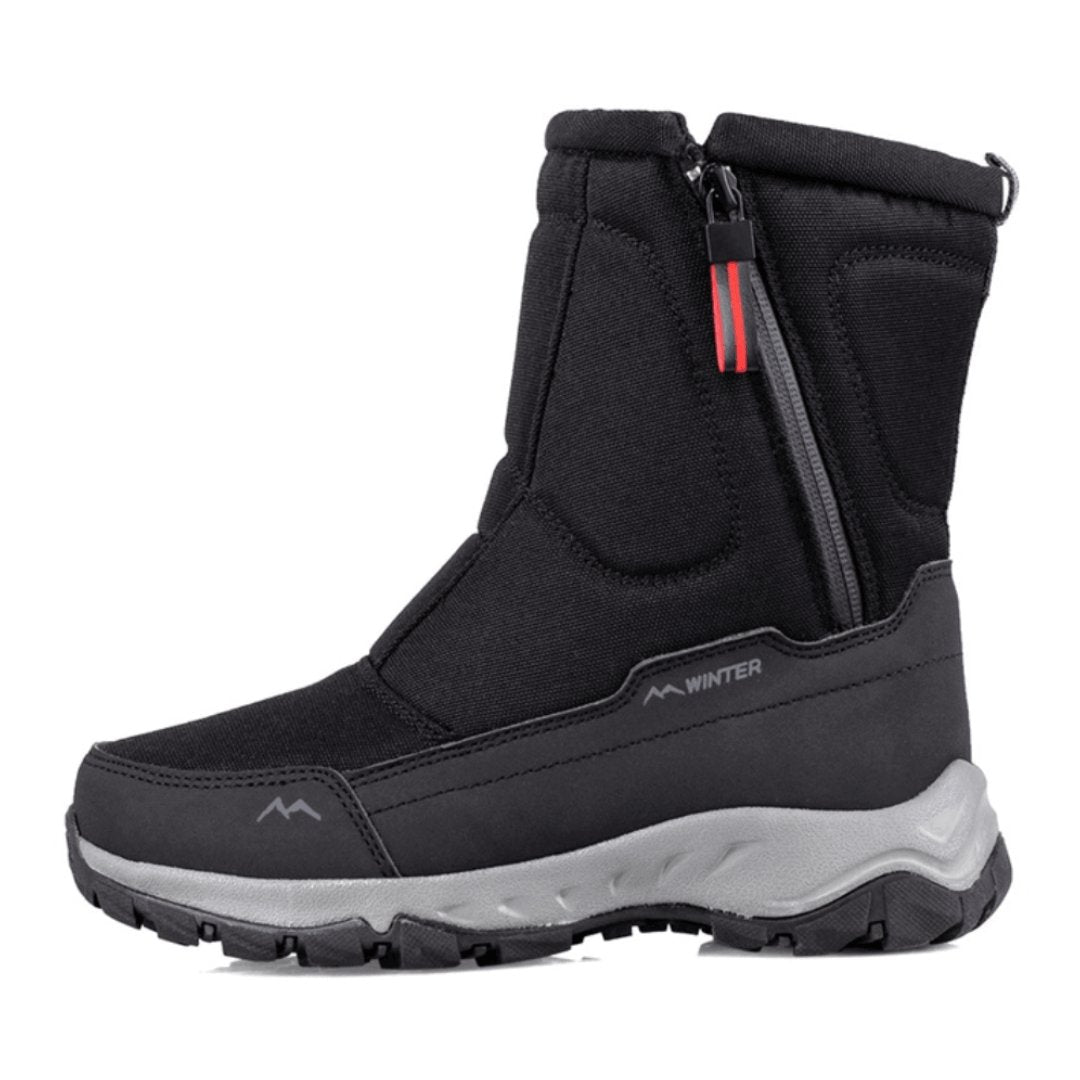 Men's Thermal-Lined Side-Zip Anti-Slip Cold-Weather Boots – Black