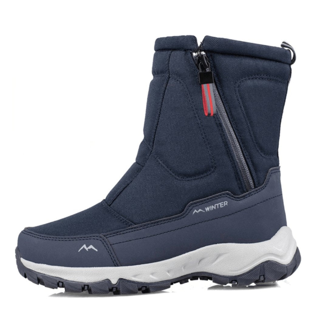 Men's Thermal-Lined Side-Zip Anti-Slip Cold-Weather Boots – Blue