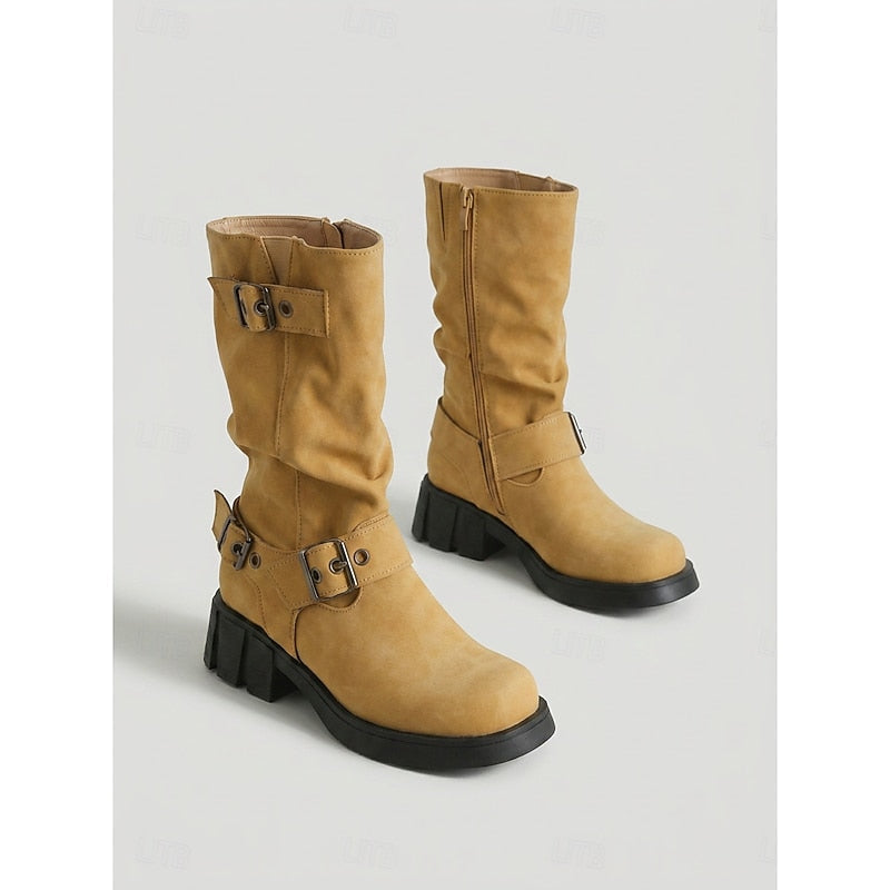 Women's Block-Heel Moto Boots – view 4