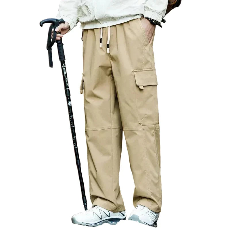 Men's Water-Repellent Straight-Cut Hiking Cargo Trousers – view 5