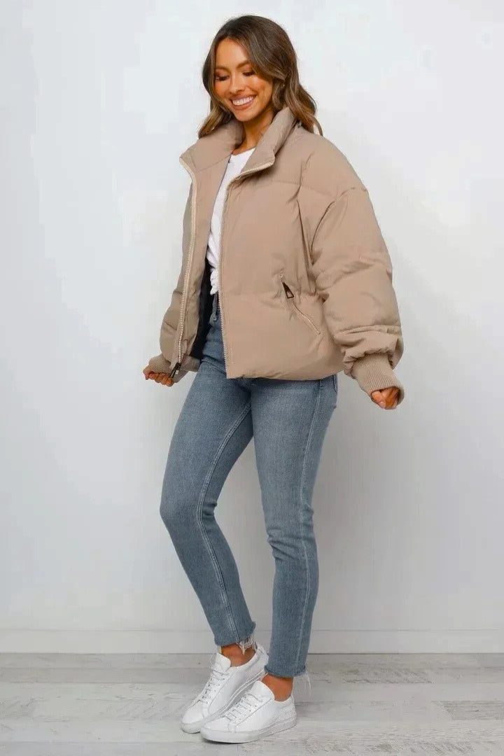 Women's Crop-Length Full-Zip Puffer Jacket – view 3