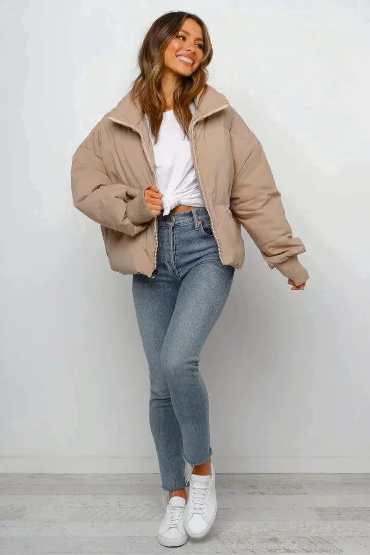 Women's Crop-Length Full-Zip Puffer Jacket – view 4