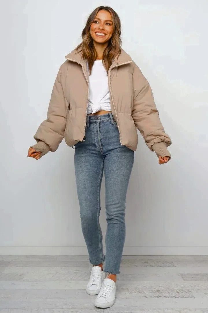 Women's Crop-Length Full-Zip Puffer Jacket – view 5