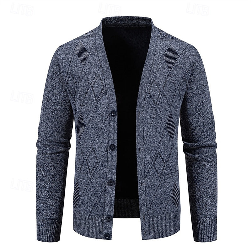 Men's Argyle V-Neckline Button Knit Cardigan – view 5