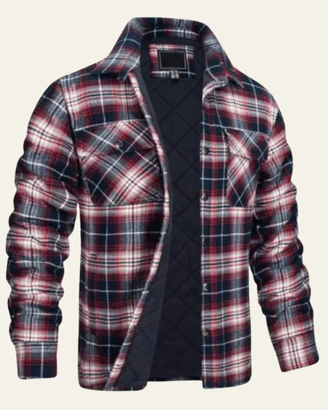 Men's Checked Snap-Front Shirt Jacket for Outdoor Wear – view 6