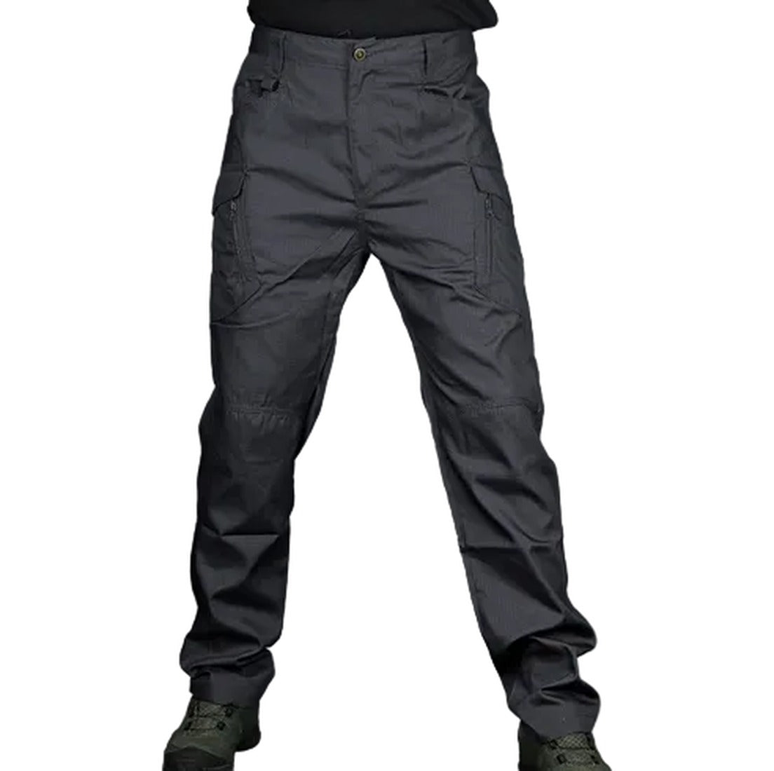 Men's Water-Repellent Zippered-Pocket Cargo Pants for Hiking – Dark Gray