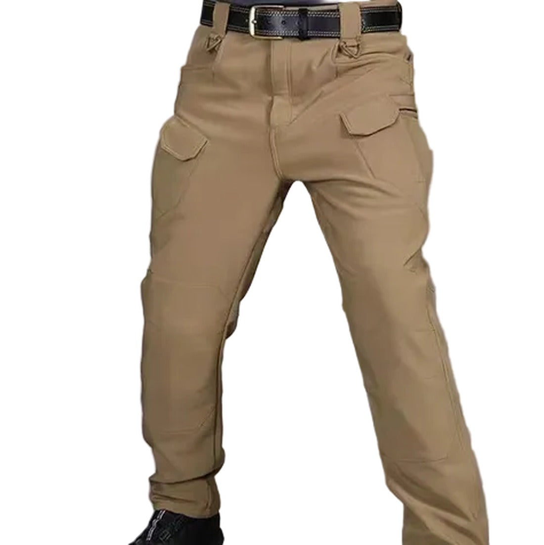Men's Water-Repellent Zippered-Pocket Cargo Pants for Hiking – Khaki