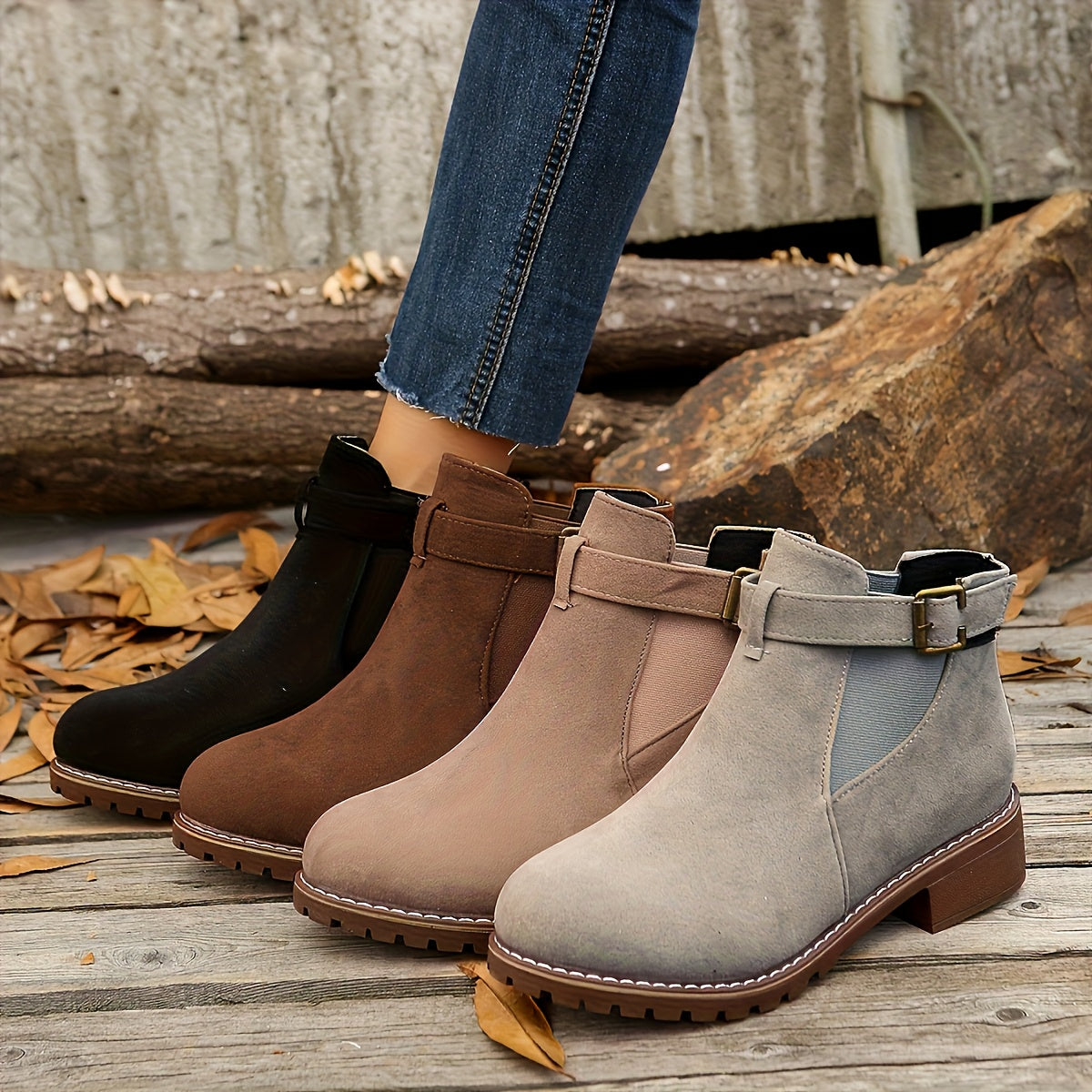 Women's Chelsea Booties with Buckle Strap – view 1