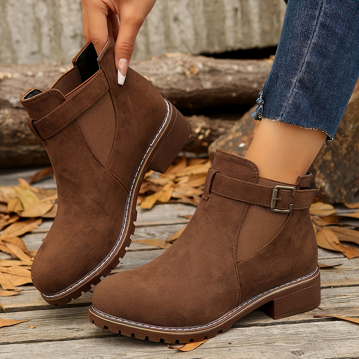 Women's Chelsea Booties with Buckle Strap – view 3