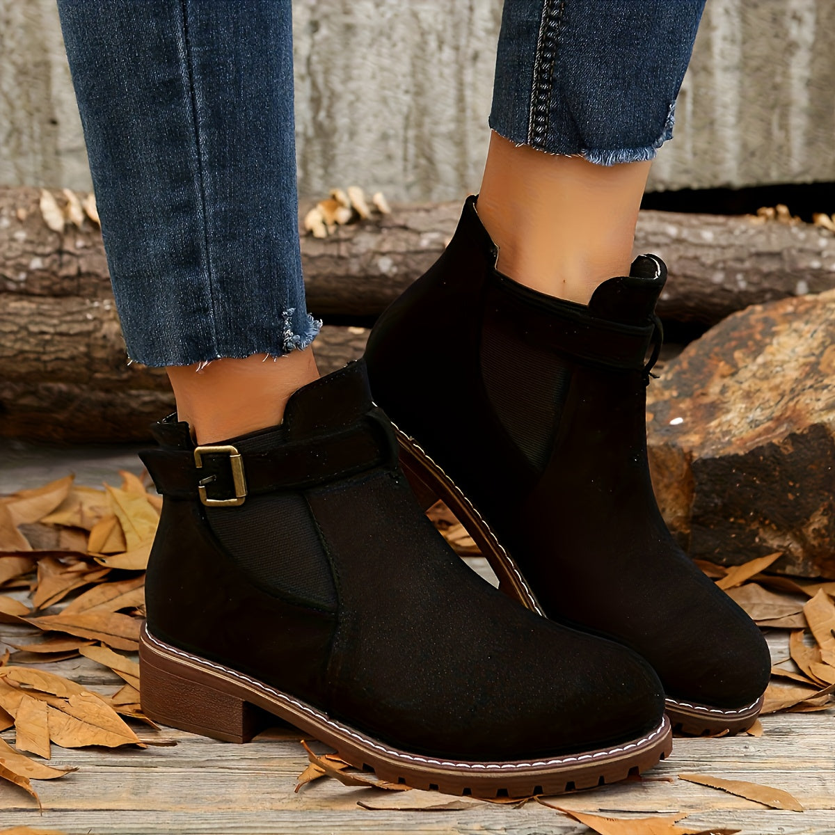 Women's Chelsea Booties with Buckle Strap – view 4