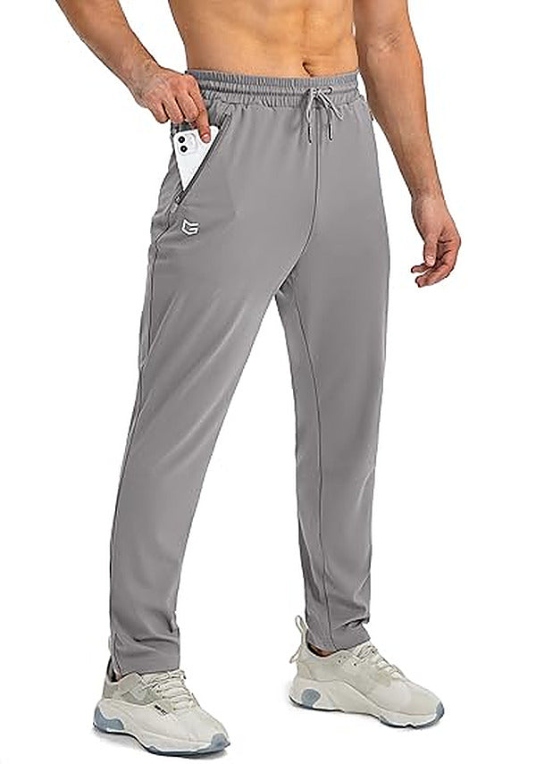 Men's Slim-Tapered Stretchy Joggers – Light Gray