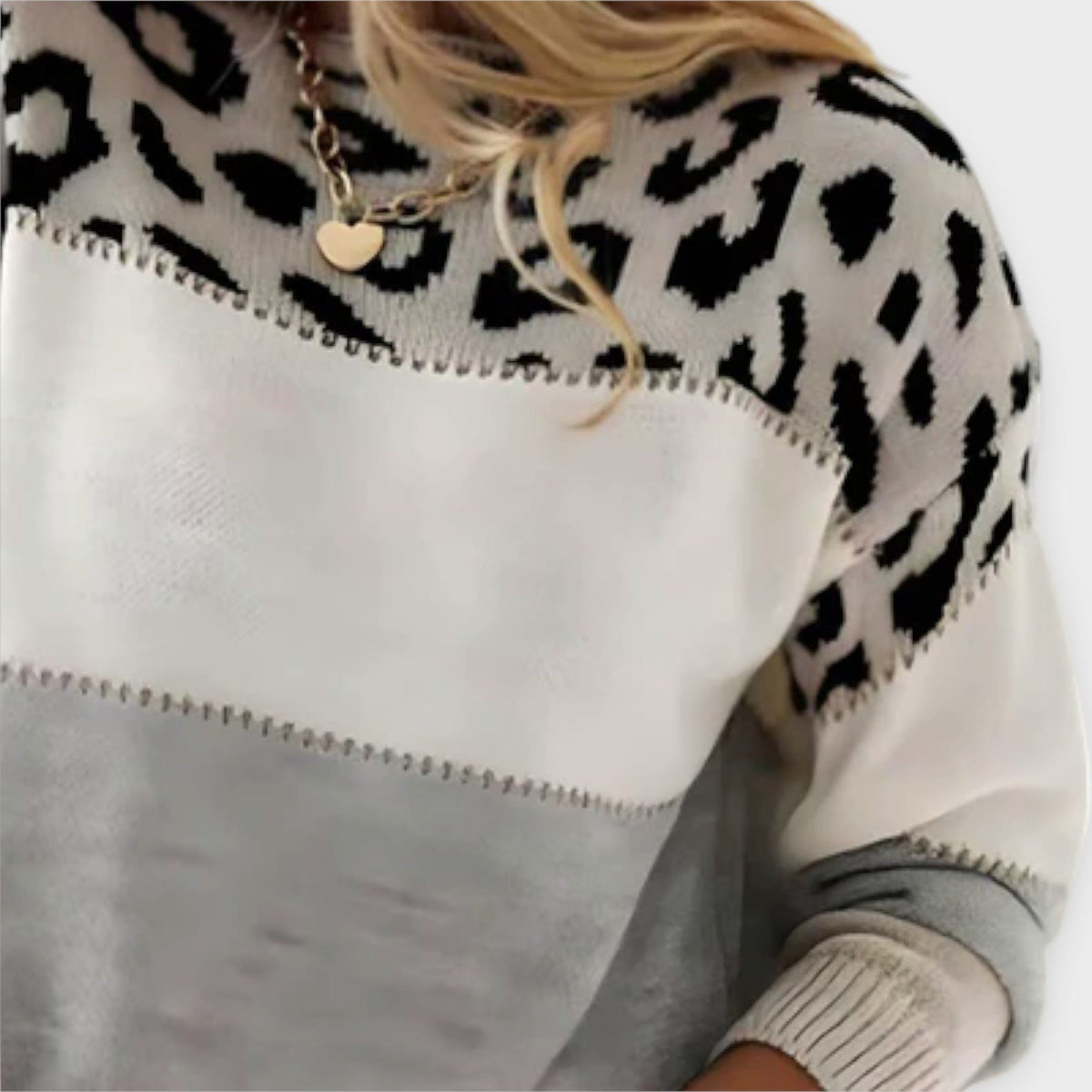 Women's Leopard Print Crewneck Knit Pullover – view 6