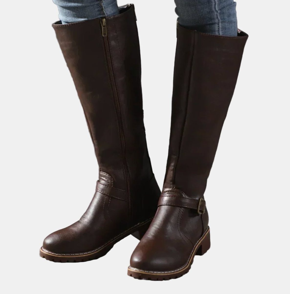 Women's Knee High Riding Boots – Dark Brown