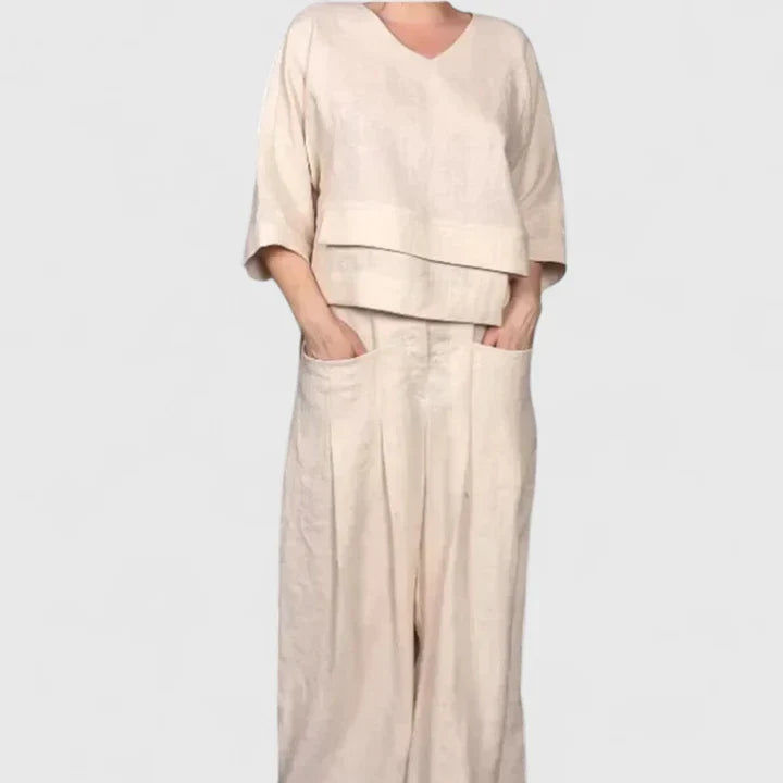 Women's Comfortable Two Piece Co-Ord Set for Weekends – Apricot