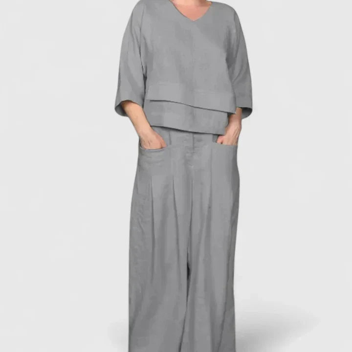 Women's Comfortable Two Piece Co-Ord Set for Weekends – Gray
