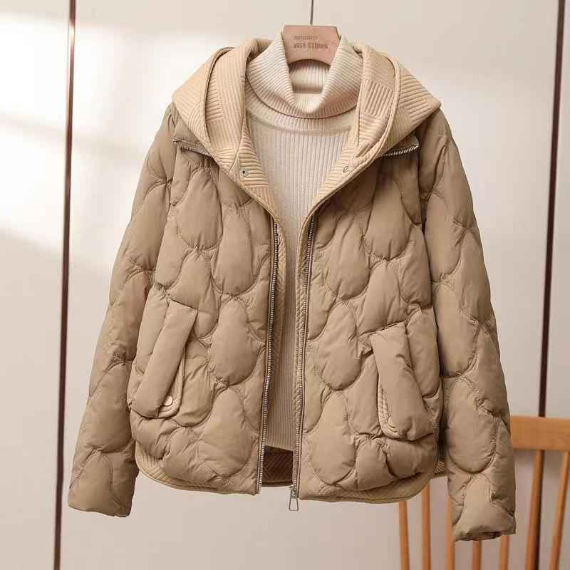 Women's Light-Weight Hood-Detail Padded Jacket – Khaki