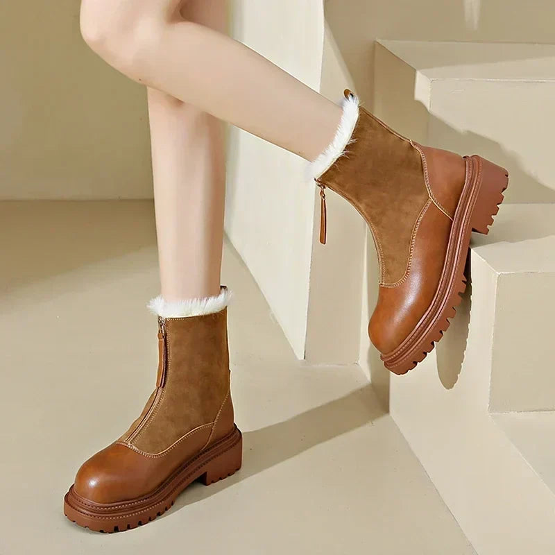 Women's Plush-Fur Lined Front-Zip Cold-Weather Boots – view 1