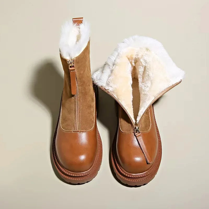 Women's Plush-Fur Lined Front-Zip Cold-Weather Boots – view 3