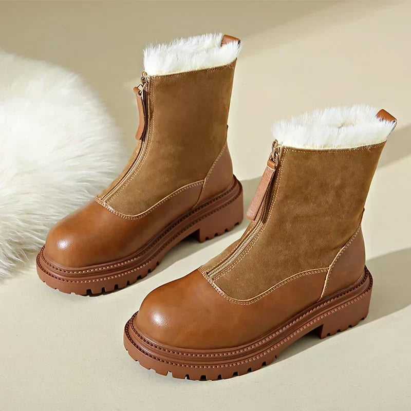 Women's Plush-Fur Lined Front-Zip Cold-Weather Boots – view 4