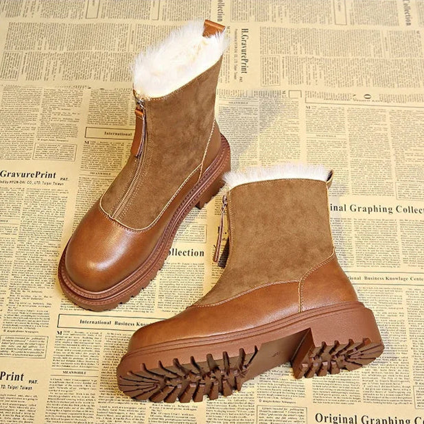 Women's Plush-Fur Lined Front-Zip Cold-Weather Boots – view 5