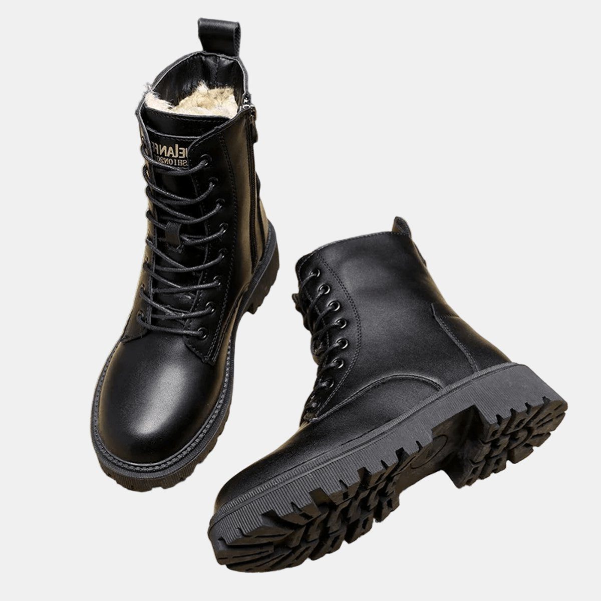 Women's Fleece-Backed Laced Combat Boots – view 2