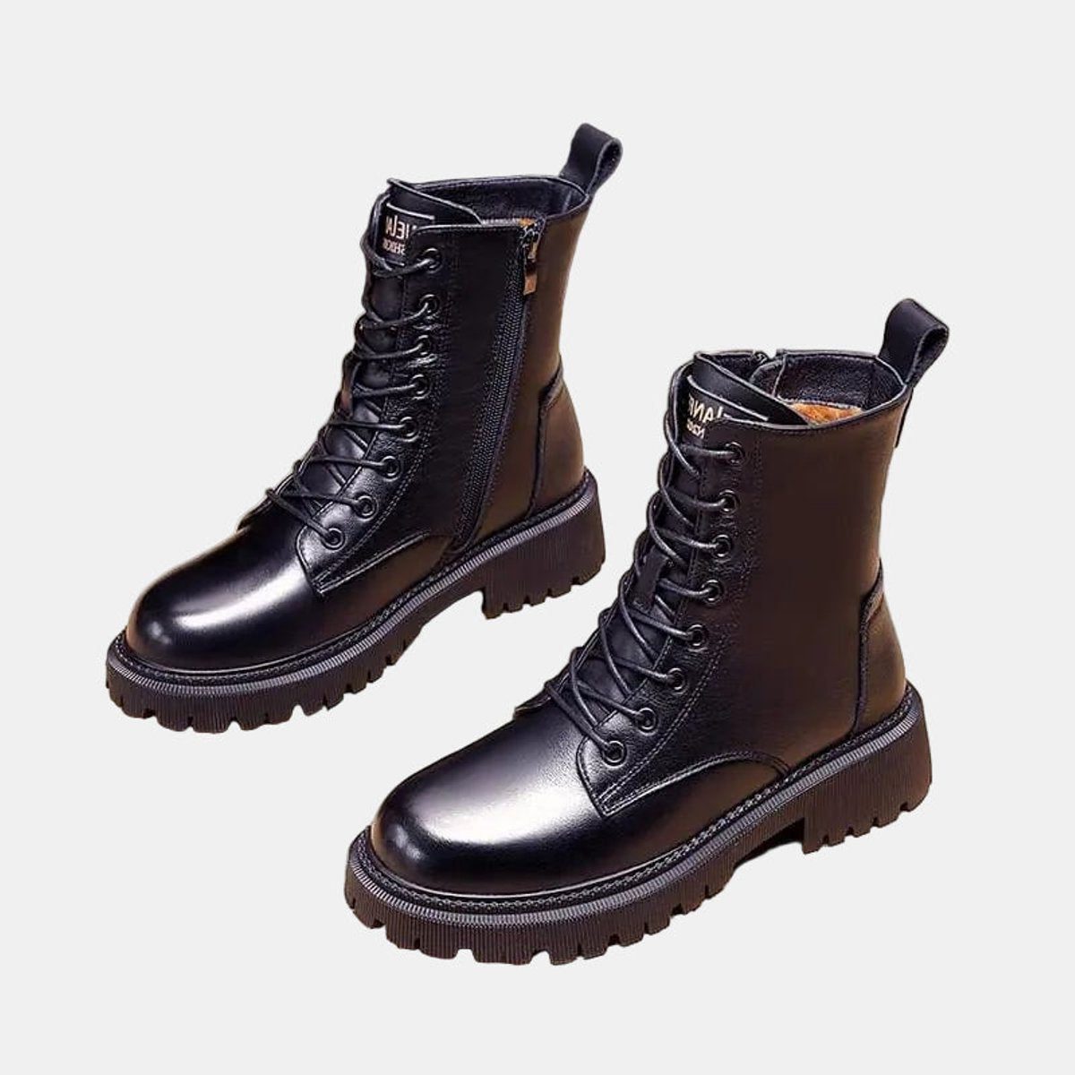 Women's Fleece-Backed Laced Combat Boots – view 4