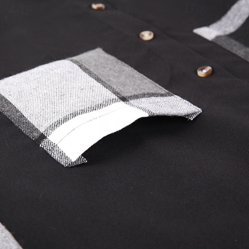 Men's Patchwork Contrast-Panel Shirt Jacket for Weekends – view 5