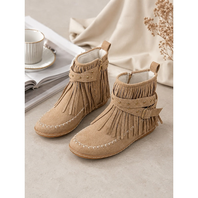 Women's Fringe Moccasin Booties – view 5
