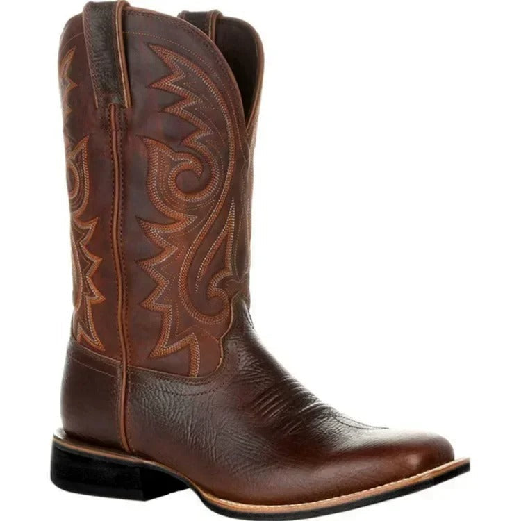 Women's Structured Western Cowboy Boots – Brown