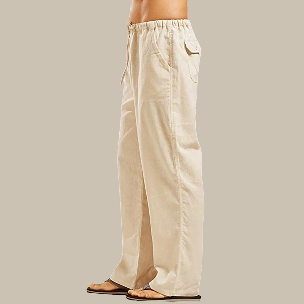 Men's Relaxed-Fit Straight-Cut Linen Pants – view 6