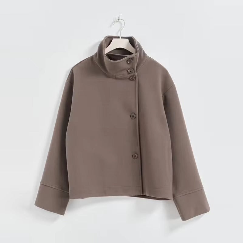 Women's Double-Breast Short Coat – Beige