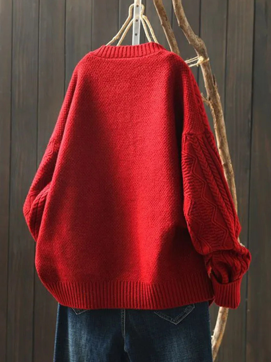 Women's Relaxed-Fit Cable-Stitch Button-Front Knit Cardigan – view 3