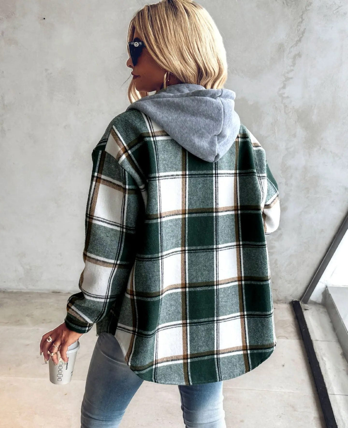 Women's Plaid Relaxed-Fit Knit Cardigan – view 7