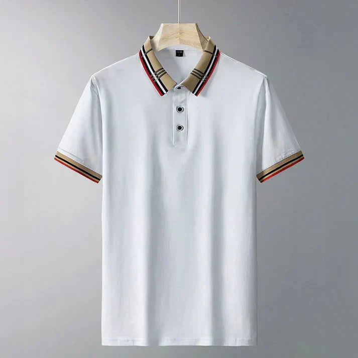 Men's Contrast Collar Short-Sleeve Polo Shirt for Evening Wear – view 9