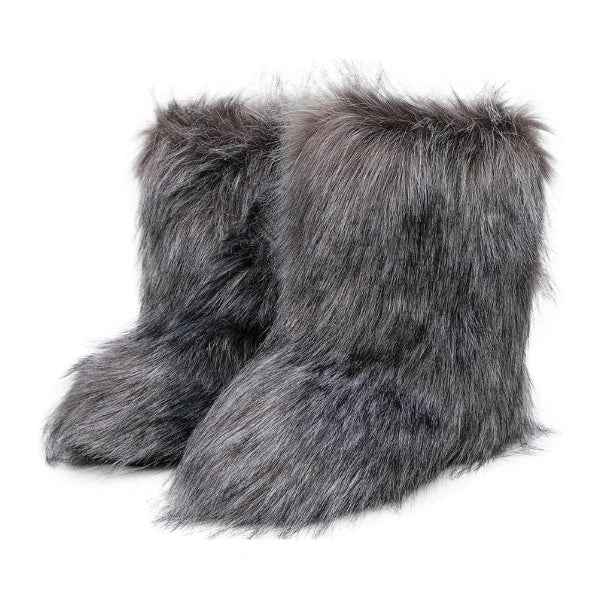 Women's Plush Texture Pull-On Booties – Gray